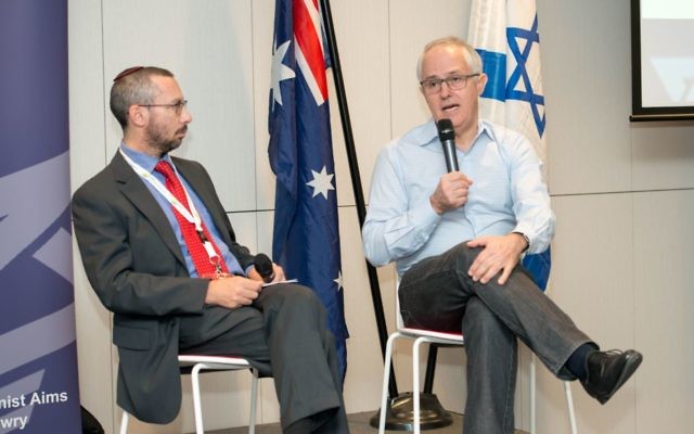 Shmuel Rosner (left) and Malcolm Turnbull in conversation at the ZFA plenary on Sunday. Photo: Jonathan Davis Shmuel Rosner (left) and Malcolm Turnbull in conversation at the ZFA plenary on Sunday. Photo: Jonathan Davis