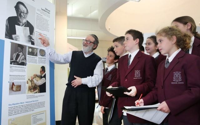 Velvel Lederman shares his heritage with a group of Emanuel School year 5 students. Photo: Noel Kessel Velvel Lederman shares his heritage with a group of Emanuel School year 5 students. Photo: Noel Kessel