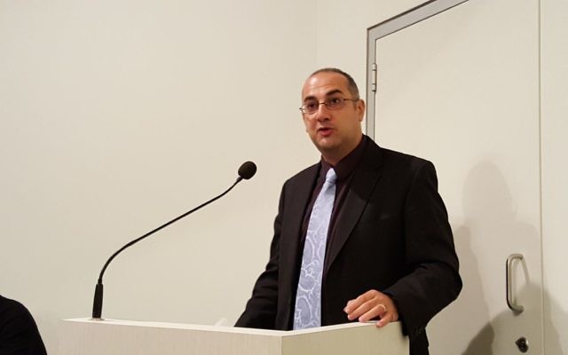 Samuel Tadros addresses a NSW Jewish Board of Deputies plenum in 2015. Photo: Gareth Narunsky Samuel Tadros addresses a NSW Jewish Board of Deputies plenum in 2015. Photo: Gareth Narunsky