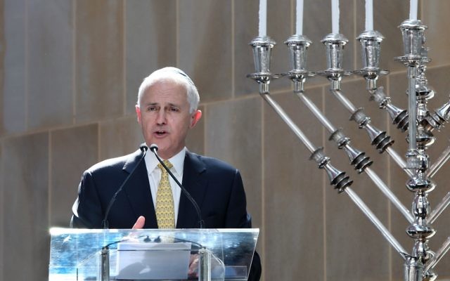 Malcolm Turnbull at Central Synagogue. Picture: Noel Kessel. Malcolm Turnbull at Central Synagogue. Picture: Noel Kessel.