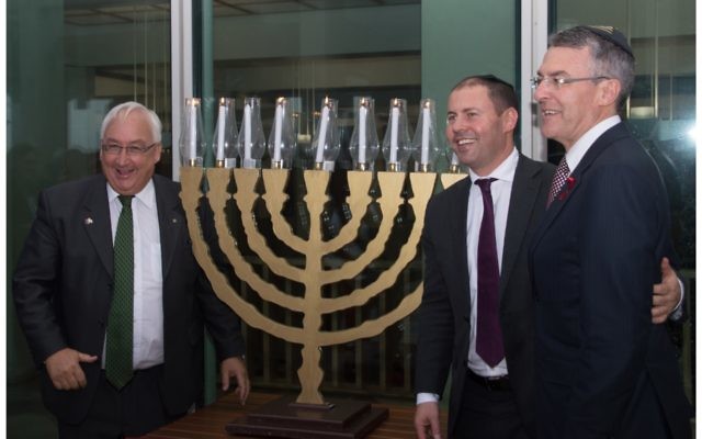From left: Michael Danby, Josh Frydenberg and Mark Dreyfus.
Photo: Eldad Ohayon