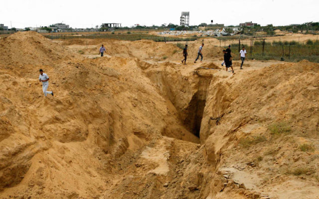 A former tunnel leading from the Gaza Strip into Israel, in the Rafah area, in August 2014.