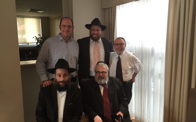 Back (from left): Rabbis Paul Lewin, Eli Feldman and Chaim Ingram. Front (from left): Rabbis Eli Cohen and Yehoram Ulman. Back (from left): Rabbis Paul Lewin, Eli Feldman and Chaim Ingram. Front (from left): Rabbis Eli Cohen and Yehoram Ulman.
