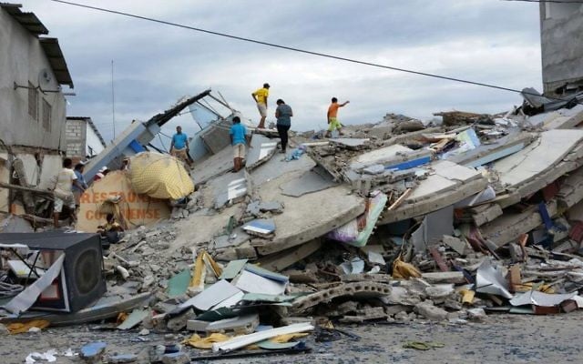 Damage caused by the earthquake in Ecuador. Photo: Twitter.