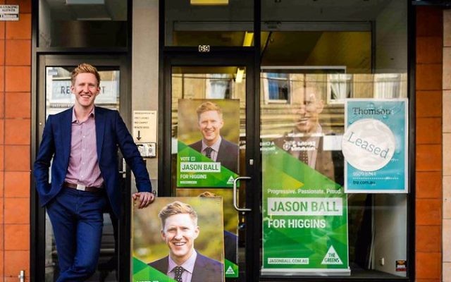 Greens candidate for Higgins, Jason Ball. Greens candidate for Higgins, Jason Ball.