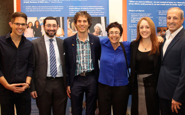 From left: Brandon Srot, Rabbi Benjamin Elton, Justin Koonin, Dawn Cohen, Rabbi Jacqueline Ninio and Vic Alhadeff. From left: Brandon Srot, Rabbi Benjamin Elton, Justin Koonin, Dawn Cohen, Rabbi Jacqueline Ninio and Vic Alhadeff.