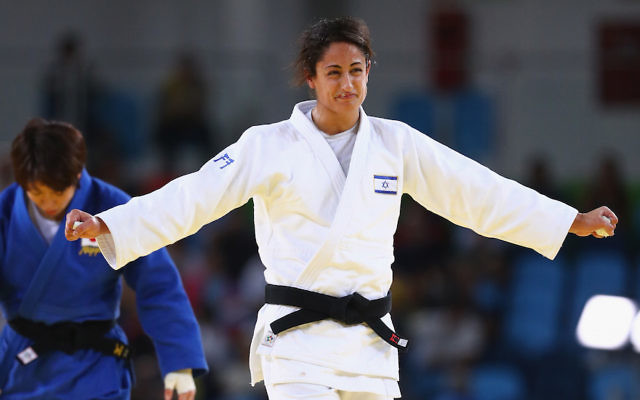 Yarden Gerbi of Israel celebrating her victory over Miku Tashiro of Japan in the women’s bronze medal judo bout at the Olympic Games in Rio de Janeiro. Yarden Gerbi of Israel celebrating her victory over Miku Tashiro of Japan in the women’s bronze medal judo bout at the Olympic Games in Rio de Janeiro.
