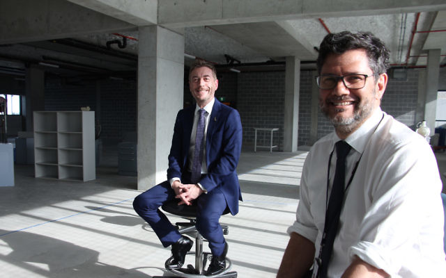Garvan Research Foundation CEO Andrew Giles (left) and Kinghorn Cancer Centre director Professor David Thomas inside the 800sqm site that will house the Centre for Cellular Genomics.
Photo: Shane Desiatnik