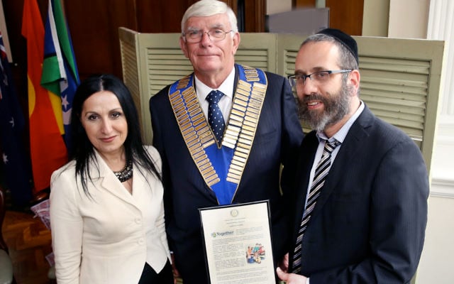 From left: Fatima Ali, Alex Shaw and Rabbi Zalman Kastel. Photo: Noel Kessel. From left: Fatima Ali, Alex Shaw and Rabbi Zalman Kastel. Photo: Noel Kessel.