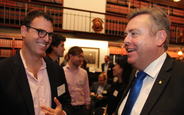 Sail Funding CEO and founder Yanir Yakutiel with NSW Industry Minister Anthony Roberts at Parliament House on September 9. Sail Funding is one of eight NSW start-ups heading to Tel Aviv.
Photo: Shane Desiatnik. Sail Funding CEO and founder Yanir Yakutiel with NSW Industry Minister Anthony Roberts at Parliament House on September 9. Sail Funding is one of eight NSW start-ups heading to Tel Aviv.
Photo: Shane Desiatnik.