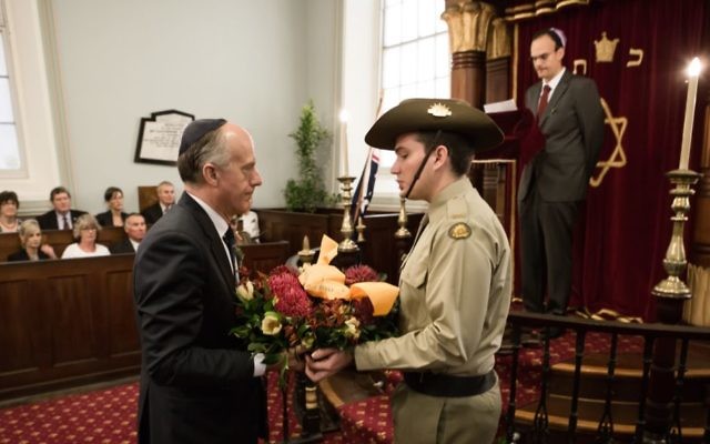 Senator Eric Abetz prepares to lay a wreath at Hobart Synagogue on October 26. Photo: Tony Lomans/Island 26 Senator Eric Abetz prepares to lay a wreath at Hobart Synagogue on October 26. Photo: Tony Lomans/Island 26