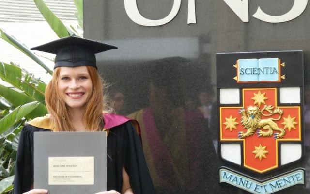 Renee Wootton at her graduation ceremony at UNSW late last year. Renee Wootton at her graduation ceremony at UNSW late last year.