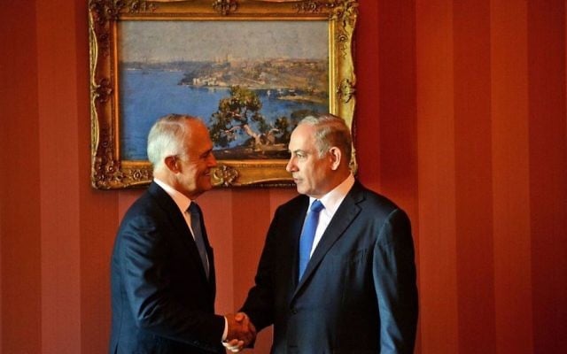 Malcolm Turnbull (left) and Benjamin Netanyahu. Malcolm Turnbull (left) and Benjamin Netanyahu.