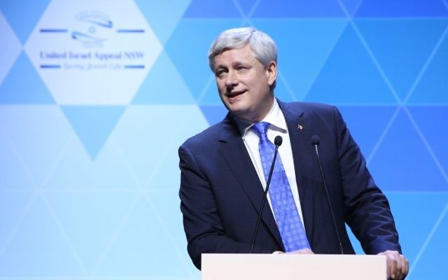 Stephen Harper speaking at the UIA Australia campaign gala event on February 27. Photo: Giselle Haber Stephen Harper speaking at the UIA Australia campaign gala event on February 27. Photo: Giselle Haber