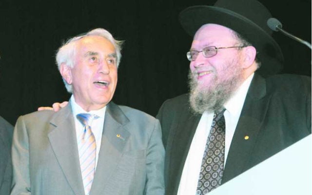 Harry Triguboff and Rabbi Pinchus Feldman in happier times. Harry Triguboff and Rabbi Pinchus Feldman in happier times.