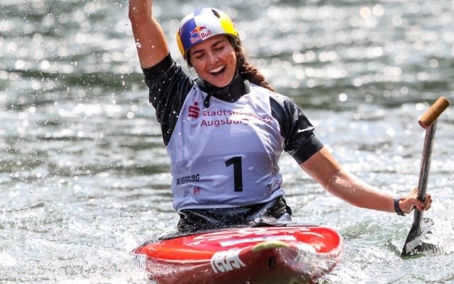 Jessica Fox winning the Women's C1 final at the ICF World Cup. Jessica Fox winning the Women's C1 final at the ICF World Cup.