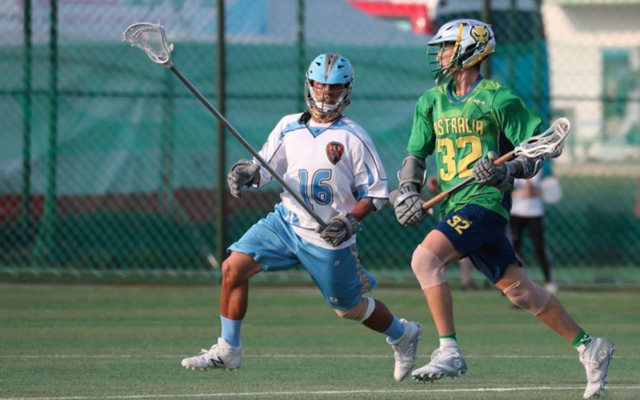 Australian lacrosse player Liam Harari plays against the Taiwanese team in South Korea last week. Photo: Liss Ralston Australian lacrosse player Liam Harari plays against the Taiwanese team in South Korea last week. Photo: Liss Ralston