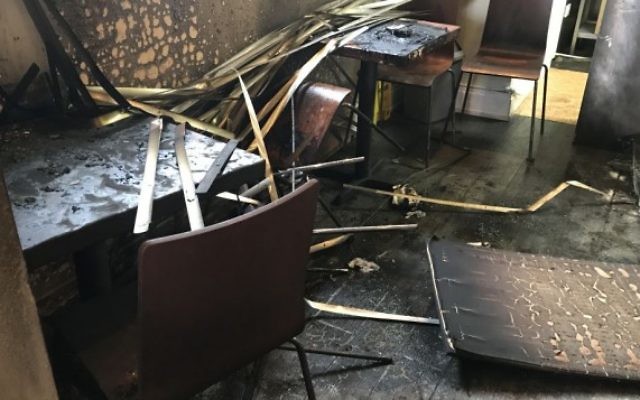 Damage to the JS restaurant after the arson attack Photo credit: Steven Allen Damage to the JS restaurant after the arson attack Photo credit: Steven Allen