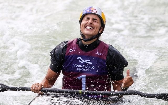 Jessica Fox upon winning gold in the women’s K1 at the 2017 U23 World Championships in Bratislava on July 23. Photo: ICF Jessica Fox upon winning gold in the women’s K1 at the 2017 U23 World Championships in Bratislava on July 23. Photo: ICF