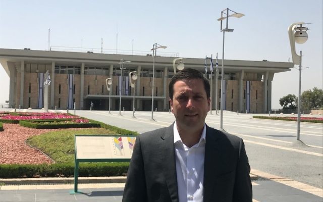 Victorian Opposition leader Matthew Guy outside the Knesset. Victorian Opposition leader Matthew Guy outside the Knesset.