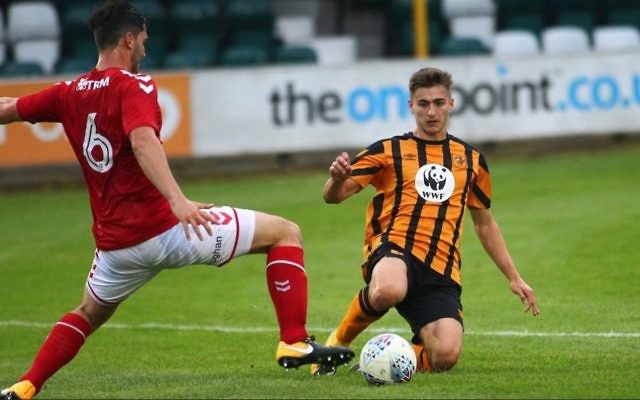 Charlton Athletic U23s player Ryan Blumberg (left) challenges for the ball against Hull City. Charlton Athletic U23s player Ryan Blumberg (left) challenges for the ball against Hull City.