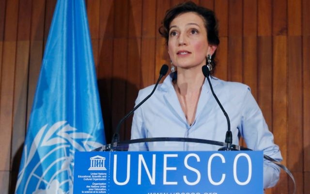 UNESCO'S newly elected director-general, Audrey Azoulay, is Jewish. Photo: AP Photo/Michel Euler UNESCO'S newly elected director-general, Audrey Azoulay, is Jewish. Photo: AP Photo/Michel Euler