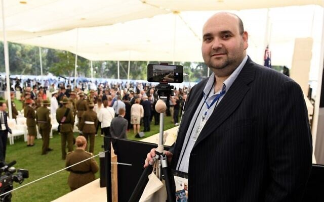Joshua Levi at a ceremony in Israel marking the 100th anniversary of the Battle of Beersheba in 2017. Photo: AAP Image/Dan Peled Joshua Levi at a ceremony in Israel marking the 100th anniversary of the Battle of Beersheba in 2017. Photo: AAP Image/Dan Peled