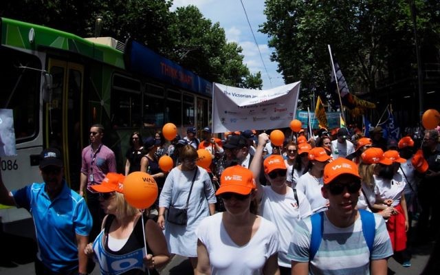 Jewish participants in Melbourne's Walk Against Family Violence. Jewish participants in Melbourne's Walk Against Family Violence.
