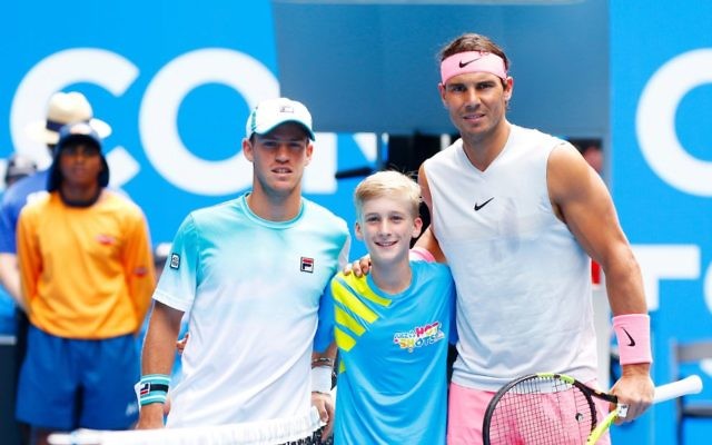Diego Schwartzman (left) and Rafael Nadal pose for a photo before their fourth round clash. Photo: Peter Haskin Diego Schwartzman (left) and Rafael Nadal pose for a photo before their fourth round clash. Photo: Peter Haskin