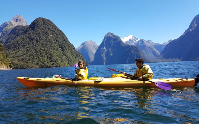 Michelle Kanevsky and Avishai Brown in Milford Sound, New Zealand. Michelle Kanevsky and Avishai Brown in Milford Sound, New Zealand.