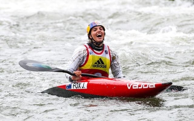 Jessica Fox celebrates another gold medal performance in the 2018 Canoe Slalom World Cup series. Photo: Paddle Australia/Balint Vekassy Jessica Fox celebrates another gold medal performance in the 2018 Canoe Slalom World Cup series. Photo: Paddle Australia/Balint Vekassy