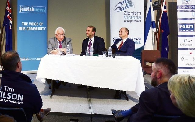 Michael Danby (left) with Zeddy Lawrence at The AJN and Zionism Victoria's 2015 election hustings. Photo: Peter Haskin Michael Danby (left) with Zeddy Lawrence at The AJN and Zionism Victoria's 2015 election hustings. Photo: Peter Haskin