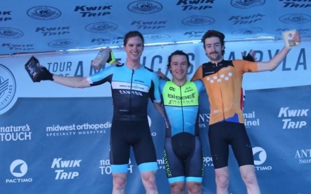 Riley Hart (right) on the podium following his third place finish in the West Bend stage of the 2018 Tour of America's Dairyland on June 25. Photo: Tour of America's Dairyland/Karl Hendriske Riley Hart (right) on the podium following his third place finish in the West Bend stage of the 2018 Tour of America's Dairyland on June 25. Photo: Tour of America's Dairyland/Karl Hendriske