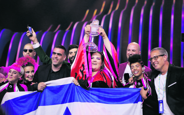 Netta and the Israeli delegation celebrating this year's Eurovision victory. Netta and the Israeli delegation celebrating this year's Eurovision victory.
