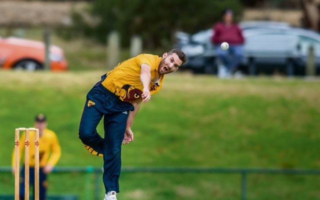 Bowler Justin Kramersh in action. Photo: Diggle Photography Bowler Justin Kramersh in action. Photo: Diggle Photography