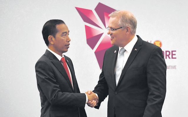 Indonesia's President Joko Widodo (left) meeting with Scott Photo: AAP Image/Mick Tsikas Indonesia's President Joko Widodo (left) meeting with Scott Photo: AAP Image/Mick Tsikas