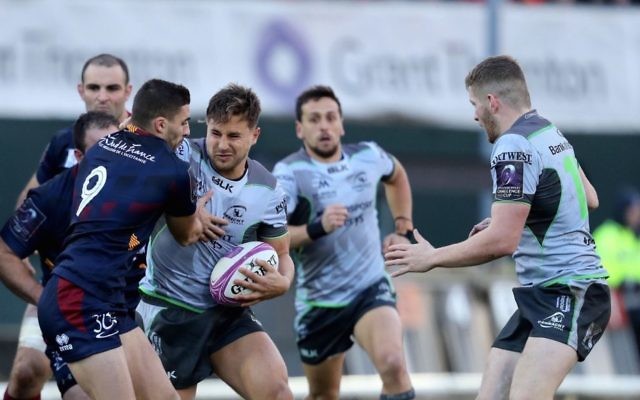 David Horwitz on the charge for Connacht in their 22-10 win against Perpignan in Galway on December 8. Photo: Connacht Rugby Club David Horwitz on the charge for Connacht in their 22-10 win against Perpignan in Galway on December 8. Photo: Connacht Rugby Club