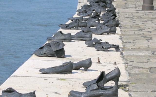 The Shoes on the Danube memorial. Photo: Julie Szego/AJN file The Shoes on the Danube memorial. Photo: Julie Szego/AJN file