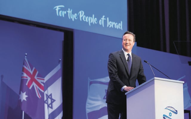 Former British prime minister David Cameron at the UIA NSW General Division Gala event in Sydney's ICC on February 24. Photo: Giselle Haber