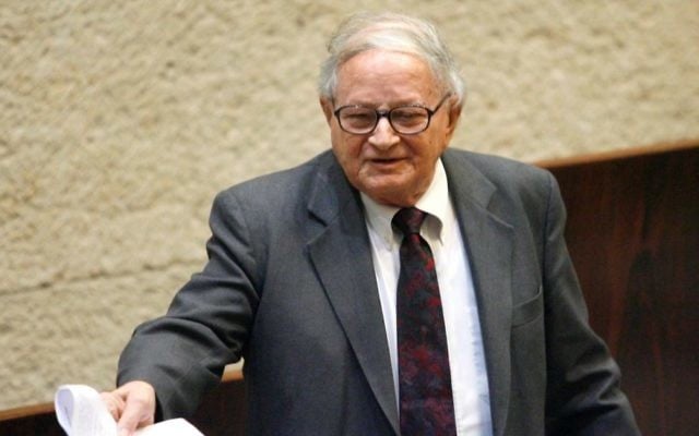 Rafi Eitan speaks in the Knesset plenum in 2008. (Michal Fattal/Flash90) Rafi Eitan speaks in the Knesset plenum in 2008. (Michal Fattal/Flash90)