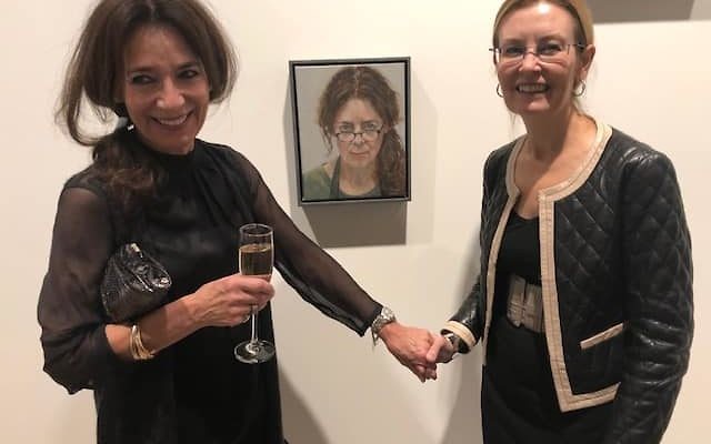 Artist Karyn Zamel (left) and Vaucluse MP Gabrielle Upton.