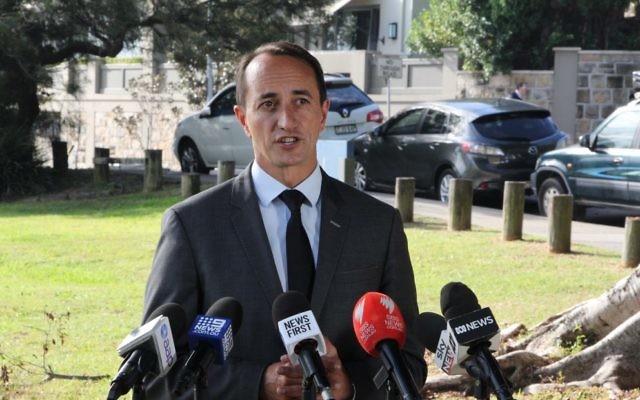 Dave Sharma addressing the media. Photos: Gareth Narunsky Dave Sharma addressing the media. Photos: Gareth Narunsky