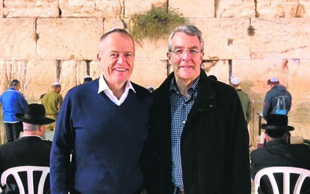 Mark Dreyfus (right) with ALP leader Bill Shorten at the Kotel. Mark Dreyfus (right) with ALP leader Bill Shorten at the Kotel.
