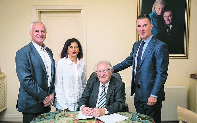 From left: Jewish Care board member Jeffrey Appel, co-vice president Susie
Ivany, Charles Holckner and CEO Bill Appleby.