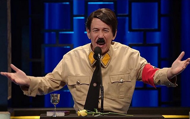 Comedian Gilbert Gottfried plays Adolf Hitler in Historical Roasts. Comedian Gilbert Gottfried plays Adolf Hitler in Historical Roasts.