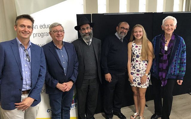 From left: Scott McDougall, Paul Myers, Rabbi Nir Gurevitch, David Rebibou, Kaitlin Barwick and Kayla Szumer.