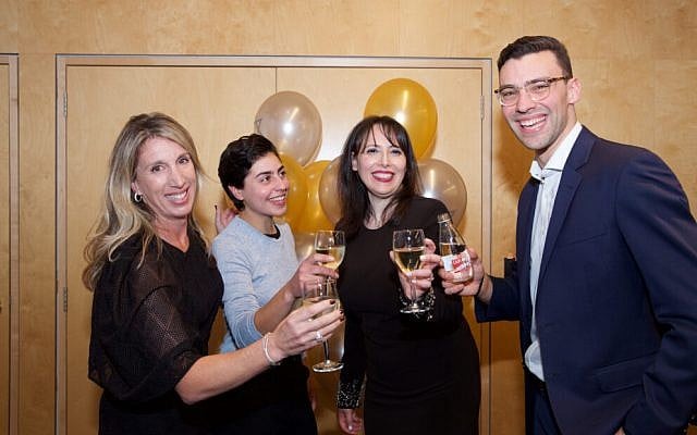 From left: Tahlia Gordon, Ariella Shatari, Hilit Man and Jesse Klass toast l’chaim to BJE for its 110th birthday.
Photo: Giselle Haber From left: Tahlia Gordon, Ariella Shatari, Hilit Man and Jesse Klass toast l’chaim to BJE for its 110th birthday.
Photo: Giselle Haber