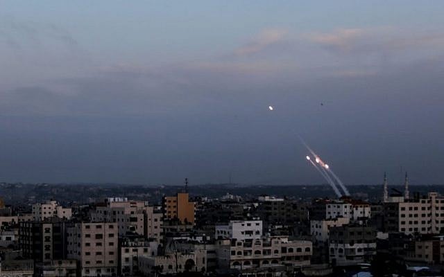 Rockets are fired from Gaza toward southern Israel in this photo from May 5, 2019. (Mahmoud Issa/SOPA Images/LightRocket via Getty Images) Rockets are fired from Gaza toward southern Israel in this photo from May 5, 2019. (Mahmoud Issa/SOPA Images/LightRocket via Getty Images)