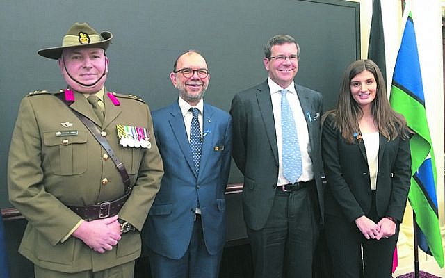 From left: Brigadier Douglas Laidlaw, Rabbi Ralph Genende, Monash Foundation chair James Rosenberg, and Sonia Loudon. From left: Brigadier Douglas Laidlaw, Rabbi Ralph Genende, Monash Foundation chair James Rosenberg, and Sonia Loudon.