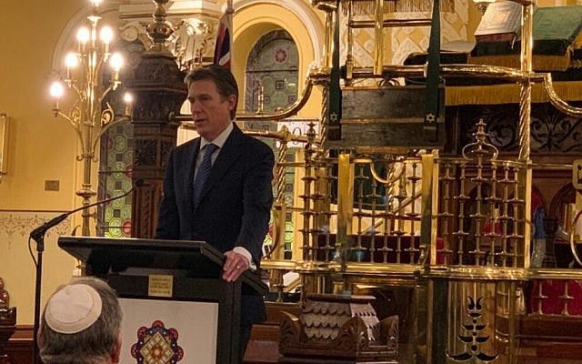 Christian Porter speaking at The Great Synagogue in Sydney on Thursday. Christian Porter speaking at The Great Synagogue in Sydney on Thursday.